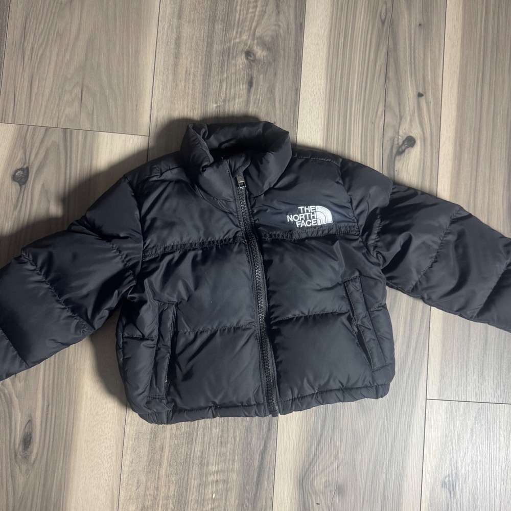 The North Face Kids Nuptse Puffer Jacket Black Down Insulated Coat Size 2